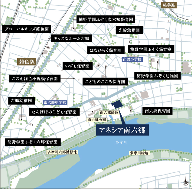 現地周辺教育施設マップ