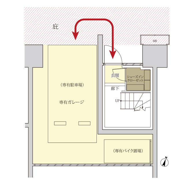 Gタイプ1Fガレージ平面図