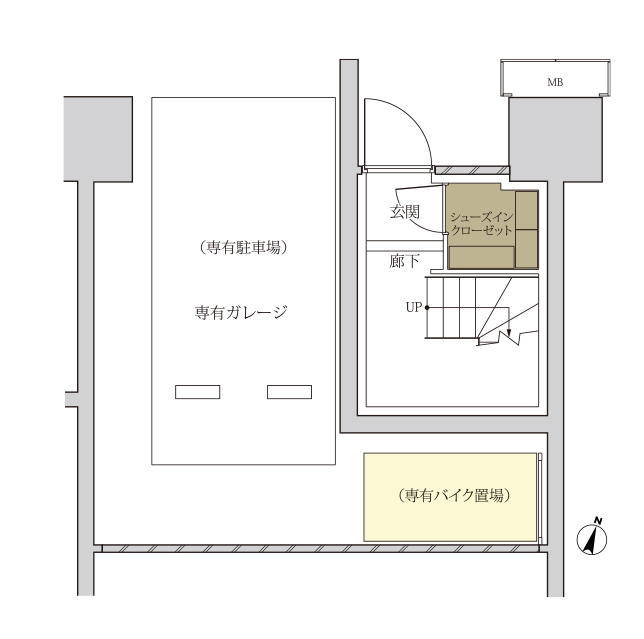 Gタイプ1Fガレージ平面図